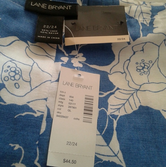 Lane Bryant Blue/White Floral skirt sz.22/24 NWT - Picture 6 of 7